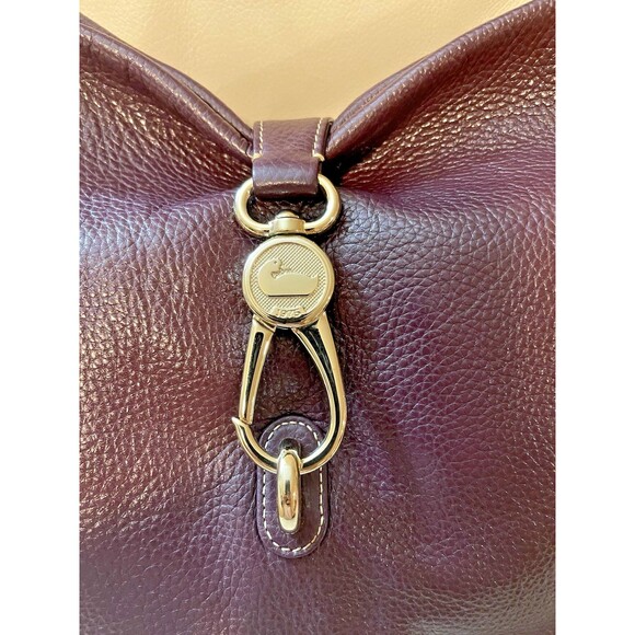 Dooney & Bourke Logo Lock Shoulder Bag with Matching Kisslock Wallet Purple - Picture 8 of 16